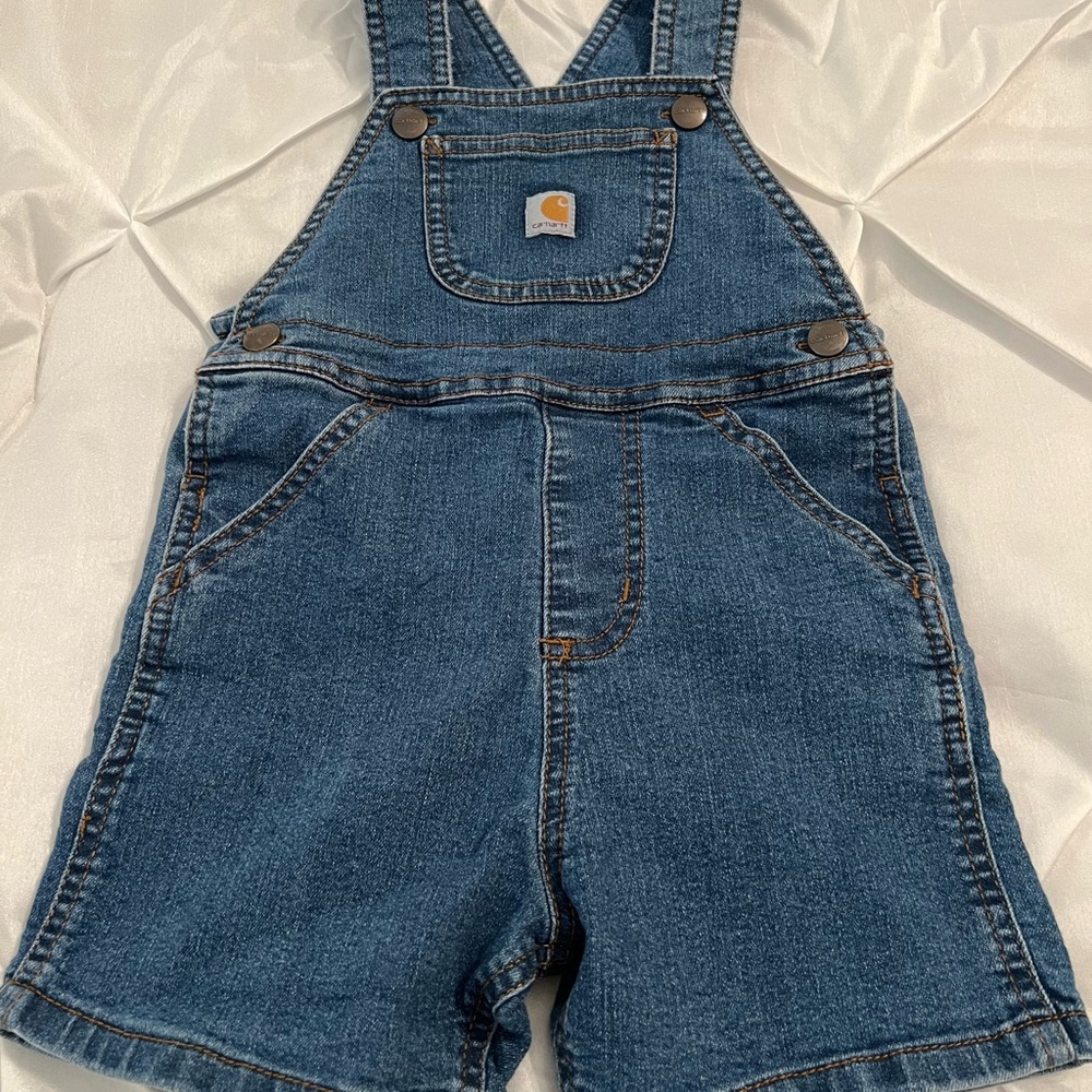 Carhartt Kids Blue Denim Short Overalls